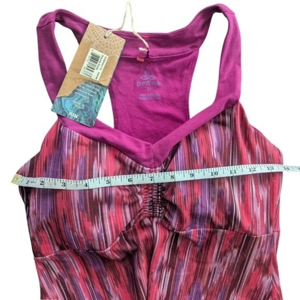 NWT Prana Pink Shauna Racerback Athletic‎ Tank Dress Abstract Print Size MEDIUM